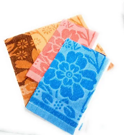 Soft Cotton Multicoloured Hand Towels Set Of 3 vol-1