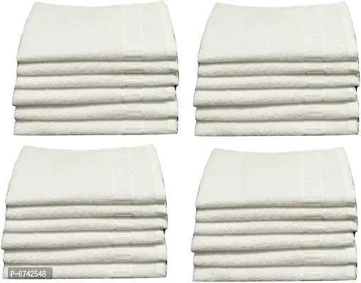 Terry Cotton White Hand Towels And Face Towels -Pack Of 24