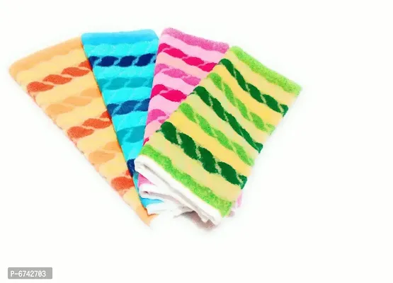 Cotton Multicoloured Hand Towels And Face Towels -Pack Of 4