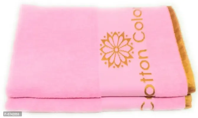 Terry Cotton Pink Bath Towels -Pack Of 2