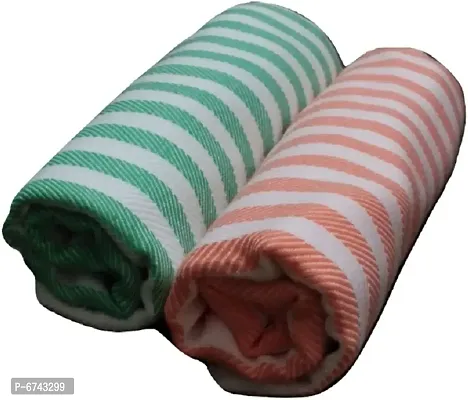 Cotton Multicoloured Bath Towels -Pack Of 2