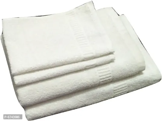 Terry Cotton White Bath Towels -Pack Of 4