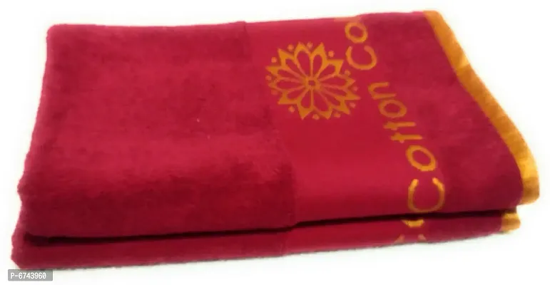 Terry Cotton Red Bath Towels -Pack Of 2