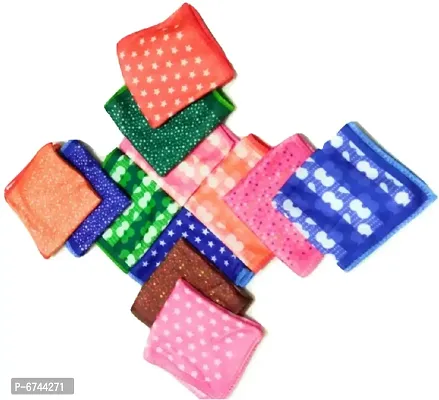 Cotton Multicoloured Face Towels -Pack Of 12