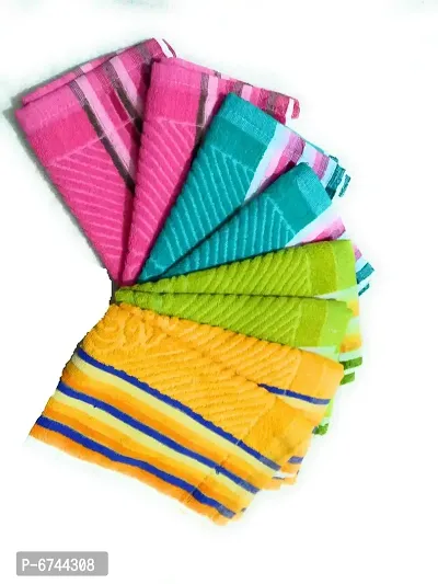 Cotton Multicoloured Hand Towels -Pack Of 8