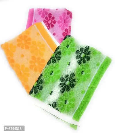 Terry Cotton Multicoloured Hand Towels -Pack Of 3