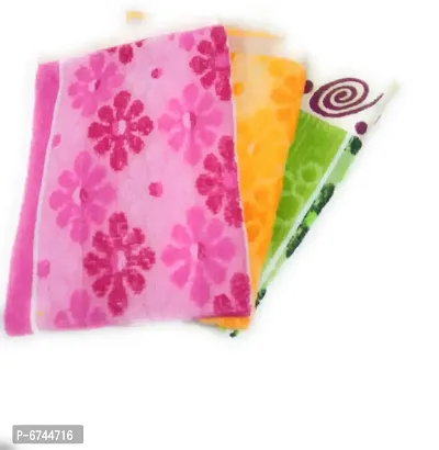 Terry Cotton Multicoloured Hand Towels -Pack Of 3