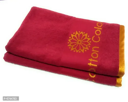 Terry Cotton Red Bath Towels -Pack Of 2-thumb0