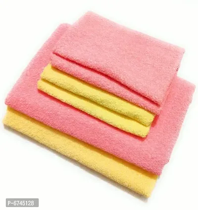 Cotton Multicoloured Bath Towels And Hand Towels -Pack Of 6