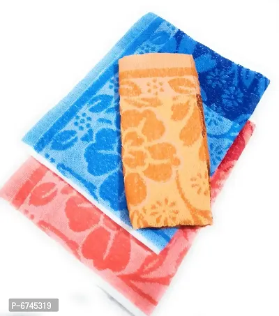 Terry Cotton Multicoloured Hand Towels -Pack Of 3