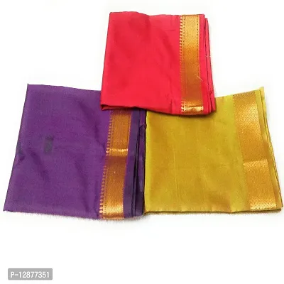 Reliable&nbsp;Unstitched Cotton Silk Blouse Material For Women (Pack of 3)