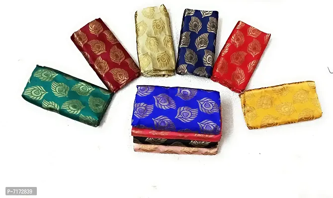 Cottons Unstitched Saree Blouse Fabric (Multicolor, Free Size) - Pack of 4, 1m Each -H76-thumb2