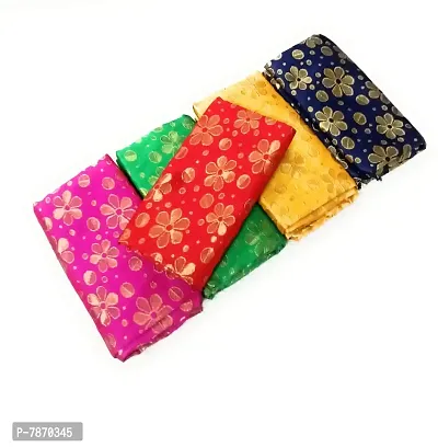 Cottons Unstitched Saree Blouse Fabric (Multicolor, Free Size) - Pack of 5, 1m Each -HA8