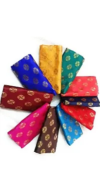 Cottons Unstitched Saree Blouse Fabric (Multicolor, Free Size) - Pack of 5, 0.8m Each -H40-thumb1