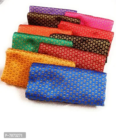 Cottons Unstitched Saree Blouse Fabric (Multicolor, Free Size) - Pack of 5, 0.8m Each -H124-thumb2