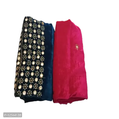 Reliable&nbsp;Unstitched Velvet Blouse Material For Women (Pack of 2)