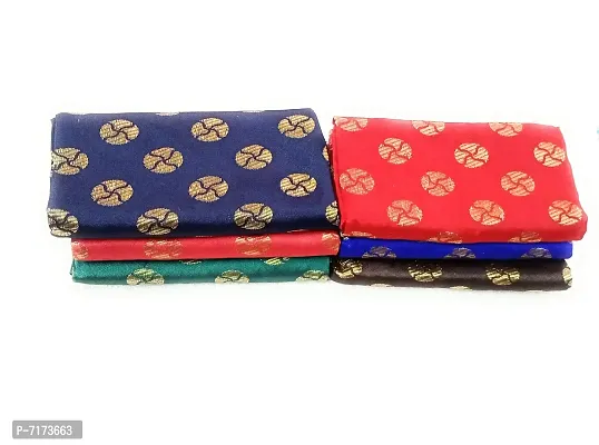 Cottons Unstitched Saree Blouse Fabric (Multicolor, Free Size) - Pack of 6, 1m Each -H42