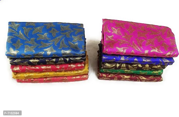 Cottons Unstitched Saree Blouse Fabric (Multicolor, Free Size) - Pack of 6, 0.8m Each -HJOR22-thumb0