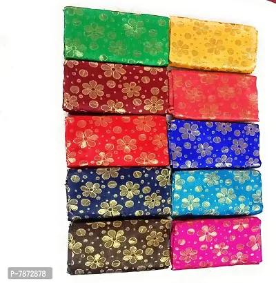 Cottons Unstitched Saree Blouse Fabric (Multicolor, Free Size) - Pack of 3, 1m Each -HA1-thumb3