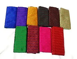 Cottons Unstitched Saree Blouse Fabric (Multicolor, Free Size) - Pack of 3, 0.9m Each -H46-thumb1