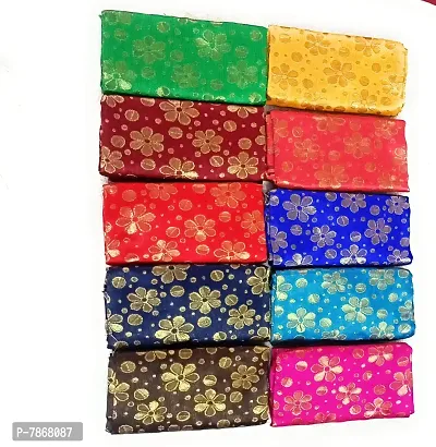 Cottons Unstitched Saree Blouse Fabric (Multicolor, Free Size) - Pack of 5, 1m Each -HA6-thumb3