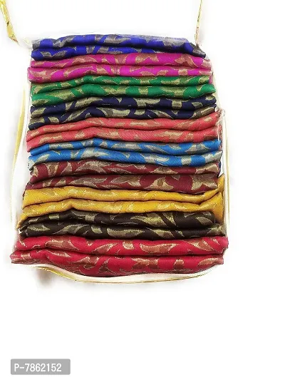 Cottons Unstitched Saree Blouse Fabric (Multicolor, Free Size) - Pack of 10, 1m Each -HRPP23-thumb0