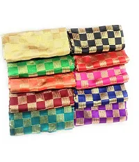 Cottons Unstitched Saree Blouse Fabric (Multicolor, Free Size) - Pack of 5, 1m Each -H18-thumb1