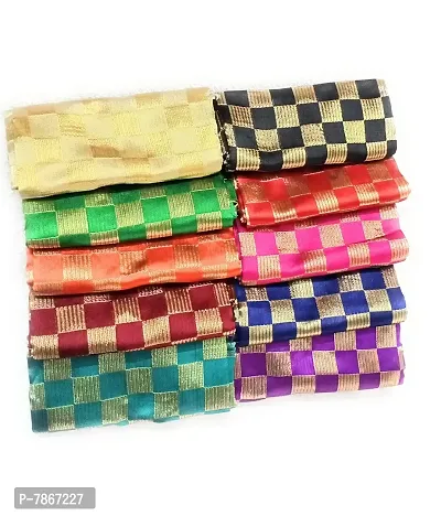 Cottons Unstitched Saree Blouse Fabric (Multicolor, Free Size) - Pack of 5, 1m Each -H18-thumb2