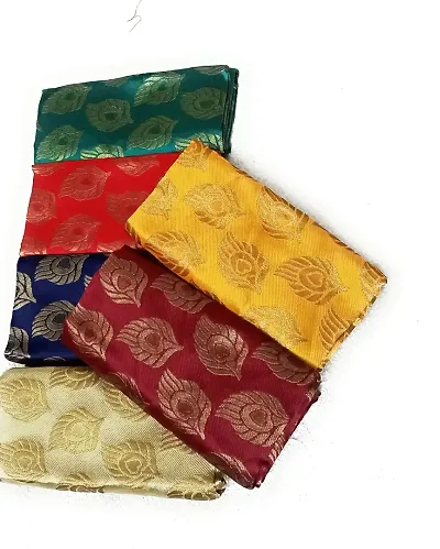 Cottons Unstitched Saree Blouse Fabric (Multicolor, Free Size) - Pack of 6, 1m Each -H85