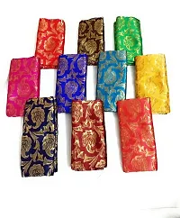 Cottons Unstitched Saree Blouse Fabric (Multicolor, Free Size) - Pack of 4, 0.8m Each -HJOR4-thumb1