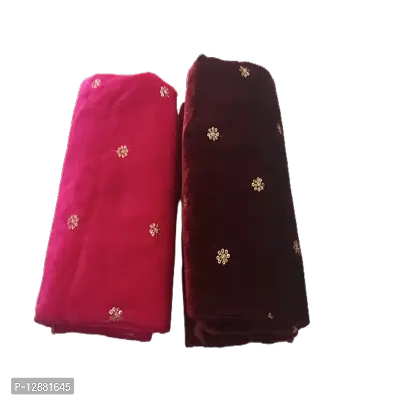 Reliable&nbsp;Unstitched Velvet Blouse Material For Women (Pack of 2)-thumb0