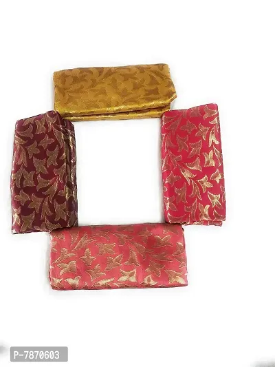 Cottons Unstitched Saree Blouse Fabric (Multicolor, Free Size) - Pack of 4, 1m Each -HRPP19