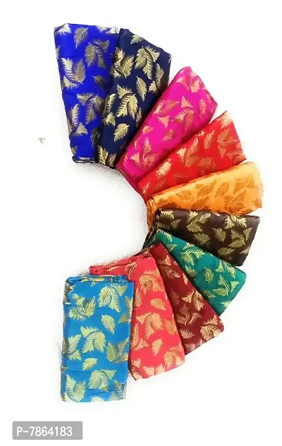 Cottons Unstitched Saree Blouse Fabric (Multicolor, Free Size) - Pack of 5, 1m Each -HA24-thumb2