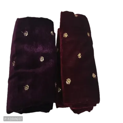 Reliable&nbsp;Unstitched Velvet Blouse Material For Women (Pack of 2)-thumb0