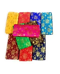 Cottons Unstitched Saree Blouse Fabric (Multicolor, Free Size) - Pack of 5, 1m Each -HA10-thumb1