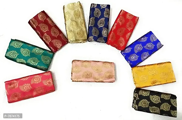 Cottons Unstitched Saree Blouse Fabric (Multicolor, Free Size) - Pack of 4, 1m Each -H78-thumb2