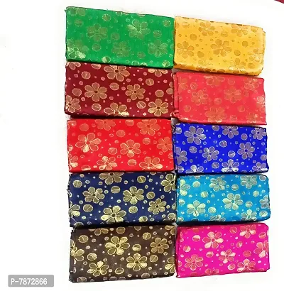 Cottons Unstitched Saree Blouse Fabric (Multicolor, Free Size) - Pack of 3, 1m Each -HA4-thumb3