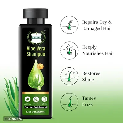 Aes Gop  Aloe vera Shampoo For Smooth  Shiny Hair Anti-Hairfall Women and Men for Shiny Hair ( 250 ML )-thumb2