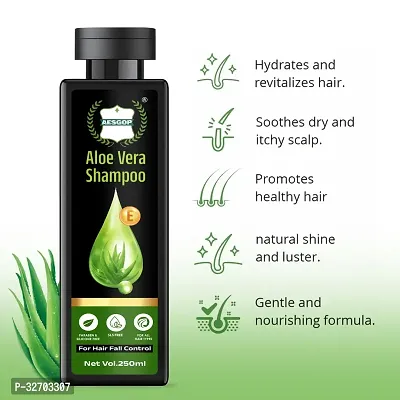 Aes Gop  Aloe vera Shampoo For Smooth  Shiny Hair Anti-Hairfall Women and Men for Shiny Hair ( 250 ML )-thumb3