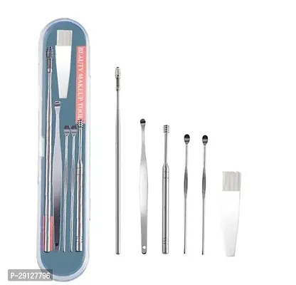 Ear Wax Removal Kit6 Pcs Ear Pick Earwax Remover Tool Professional Ear Spoon Set Reusable Ear Cleaners Medical Grade Stainless Steel Ear Curette Earpicks Wax Remover with Cleaning Brush Storage Box-thumb0