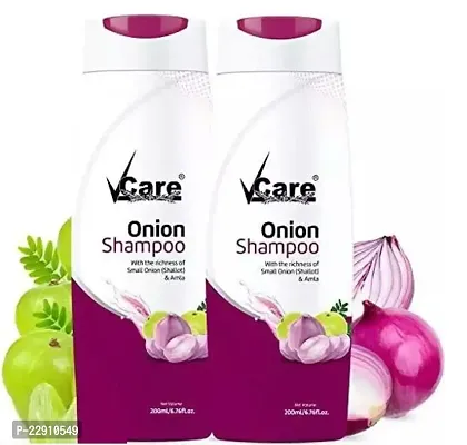 Small Onion Shampoo for Hair Growth 200ml and Hair Fall Control - With Shallot Onion and Amla Suitable for Both Men and Women Pink Color (Pack Of 2)-thumb0