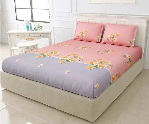 Printed Glace Cotton Double Bedsheet