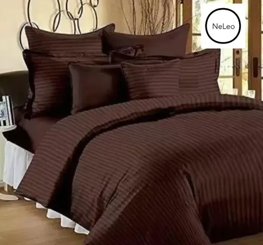 Solid Glace Cotton Double Bedsheet