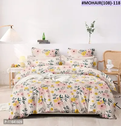 Classic Cotton Blend Printed King Bedsheet with Pillow Cover-thumb0