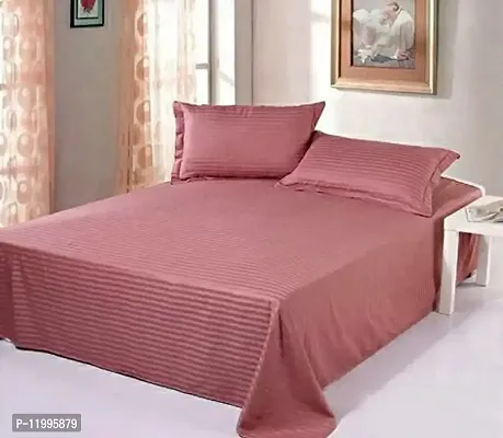 Classic Glace Cotton Double Bedsheet with Pillow Covers