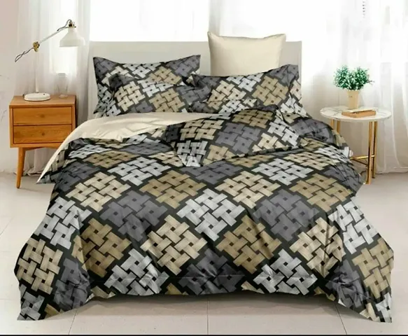 Printed Glace Cotton Double Bedsheet