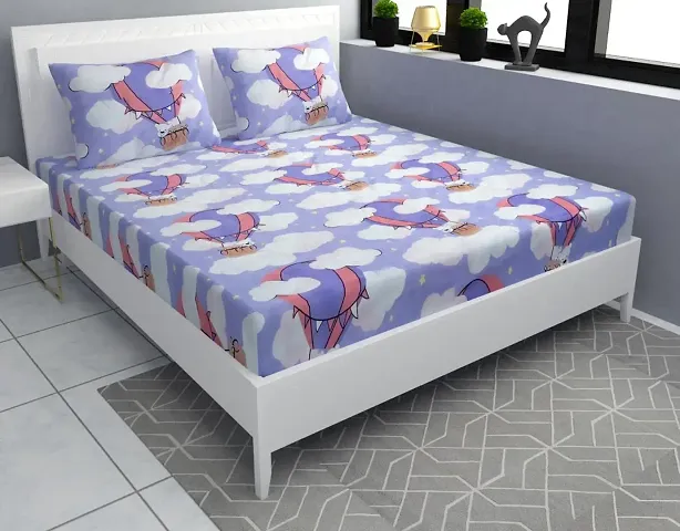 Printed Glace Cotton King Size Bedsheet