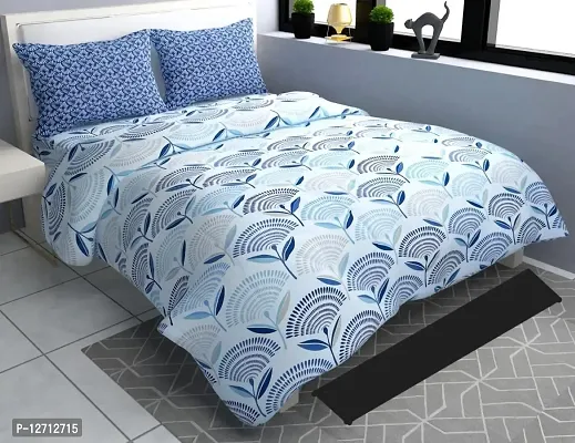 King Size Flat Bedsheet with 2 Pillow Covers (Bedsheet Size-108*108 inches)