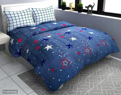 King Size Flat Bedsheet with 2 Pillow Covers (Bedsheet Size-108*108 inches)