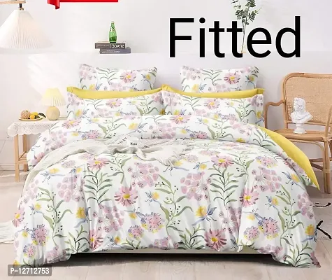 King size Elastic fitted bedsheet with 2 pillow covers (fits upto 10 inch mattress)